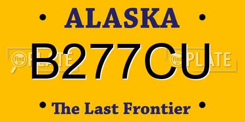 B277CU Alaska License Plate