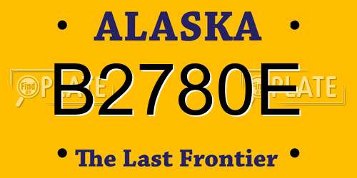 B2780E Alaska License Plate