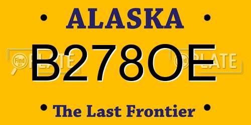 B278OE Alaska License Plate