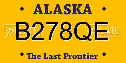 B278QE Alaska License Plate