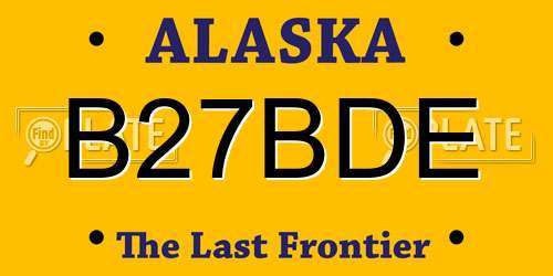 B27BDE Alaska License Plate