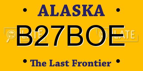 B27BOE Alaska License Plate