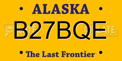 B27BQE Alaska License Plate
