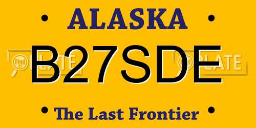 B27SDE Alaska License Plate