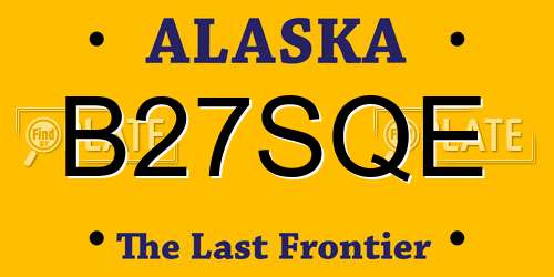 B27SQE Alaska License Plate