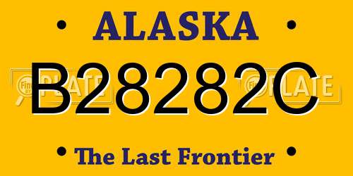B28282C Alaska License Plate