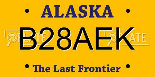 B28AEK Alaska License Plate