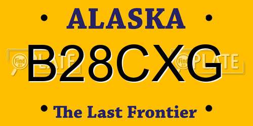 B28CXG Alaska License Plate