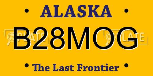 B28MOG Alaska License Plate