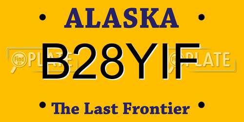 B28YIF Alaska License Plate