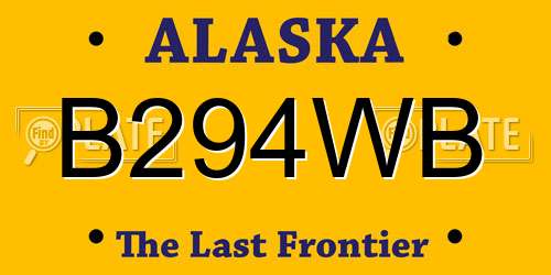 B294WB Alaska License Plate