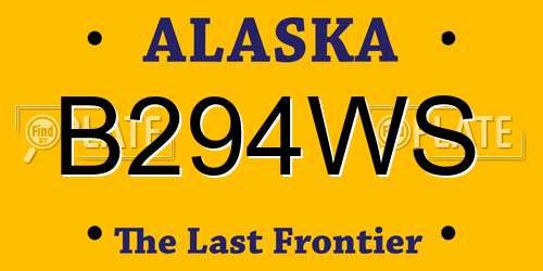 B294WS Alaska License Plate