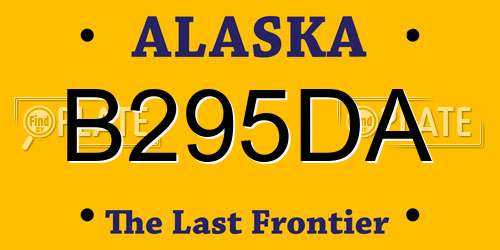 B295DA Alaska License Plate