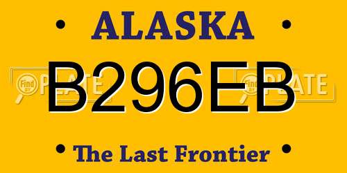 B296EB Alaska License Plate