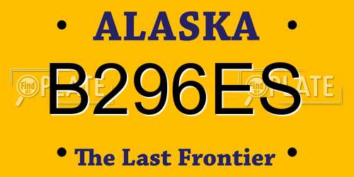 B296ES Alaska License Plate