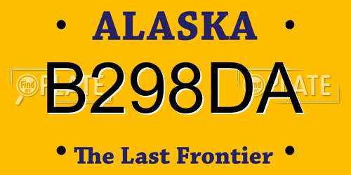 B298DA Alaska License Plate