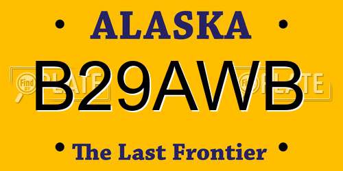 B29AWB Alaska License Plate