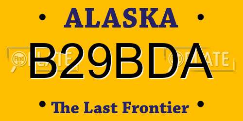 B29BDA Alaska License Plate