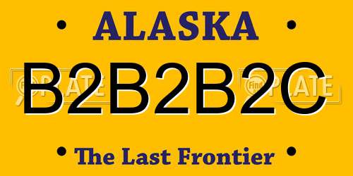 B2B2B2C Alaska License Plate