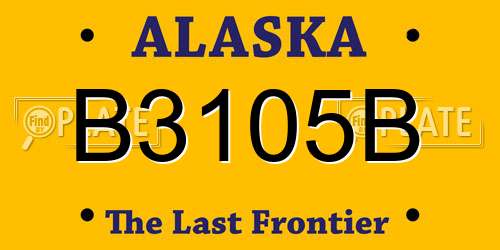 B3105B Alaska License Plate