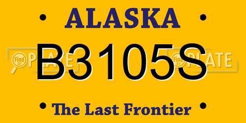 B3105S Alaska License Plate
