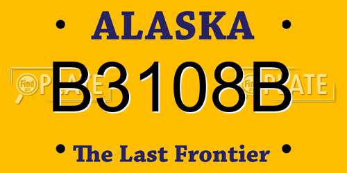 B3108B Alaska License Plate