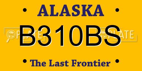 B310BS Alaska License Plate