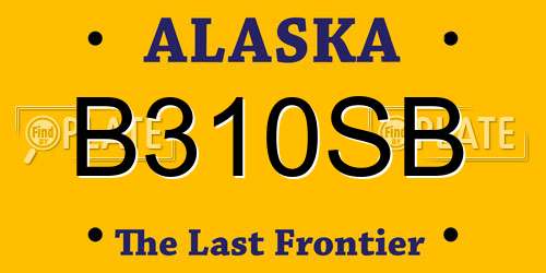 B310SB Alaska License Plate