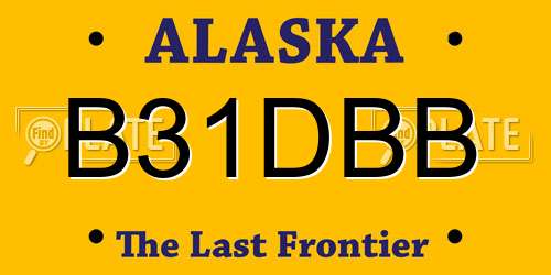B31DBB Alaska License Plate