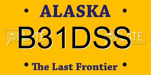 B31DSS Alaska License Plate