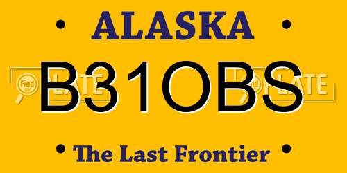 B31OBS Alaska License Plate