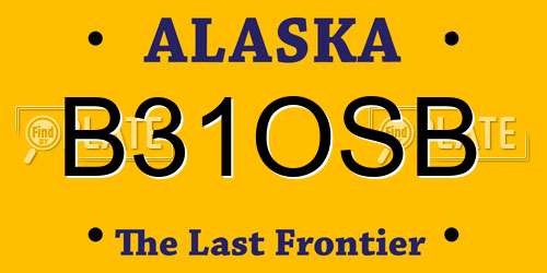 B31OSB Alaska License Plate