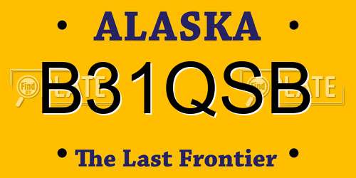 B31QSB Alaska License Plate