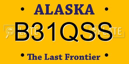 B31QSS Alaska License Plate
