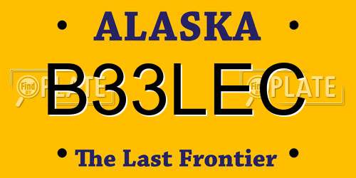 B33LEC Alaska License Plate