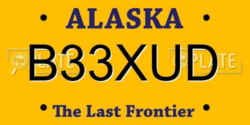 B33XUD Alaska License Plate