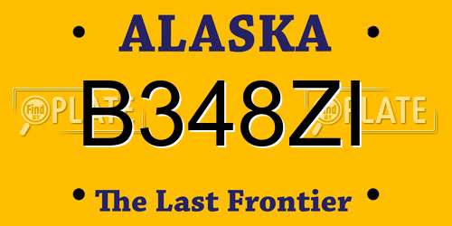 B348ZI Alaska License Plate