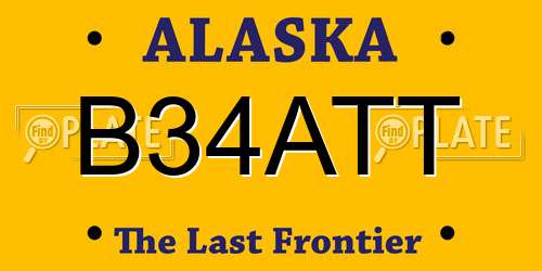 B34ATT Alaska License Plate