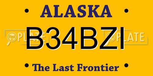B34BZI Alaska License Plate