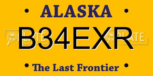 B34EXR Alaska License Plate