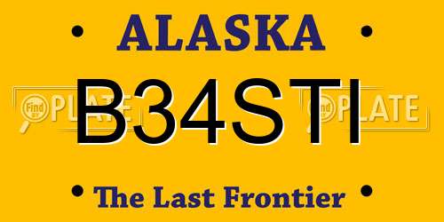 B34STI Alaska License Plate
