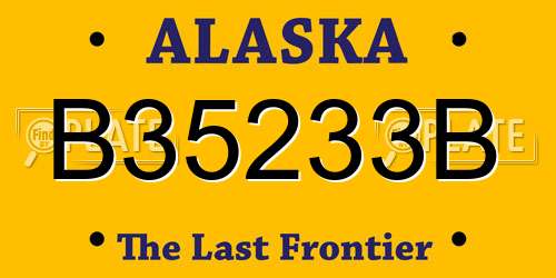 B35233B Alaska License Plate