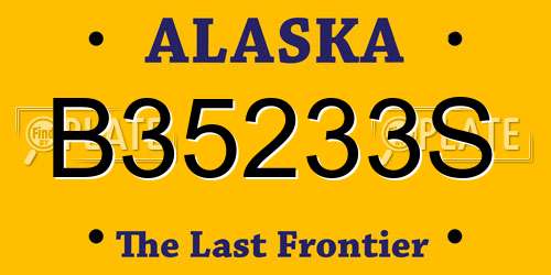 B35233S Alaska License Plate