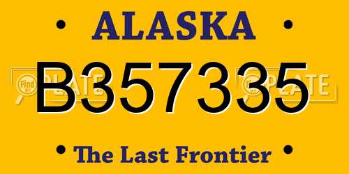 B357335 Alaska License Plate