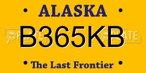 B365KB Alaska License Plate