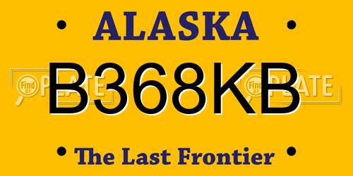 B368KB Alaska License Plate