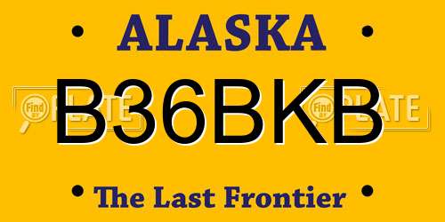 B36BKB Alaska License Plate