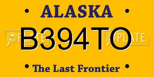 B394TO Alaska License Plate