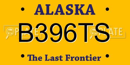 B396TS Alaska License Plate