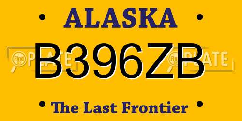 B396ZB Alaska License Plate